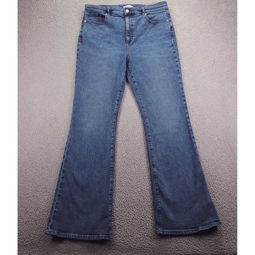 LOFT Jeans Womens Size 31/12 The Slim Flare High Rise Medium Wash Stretch Denim